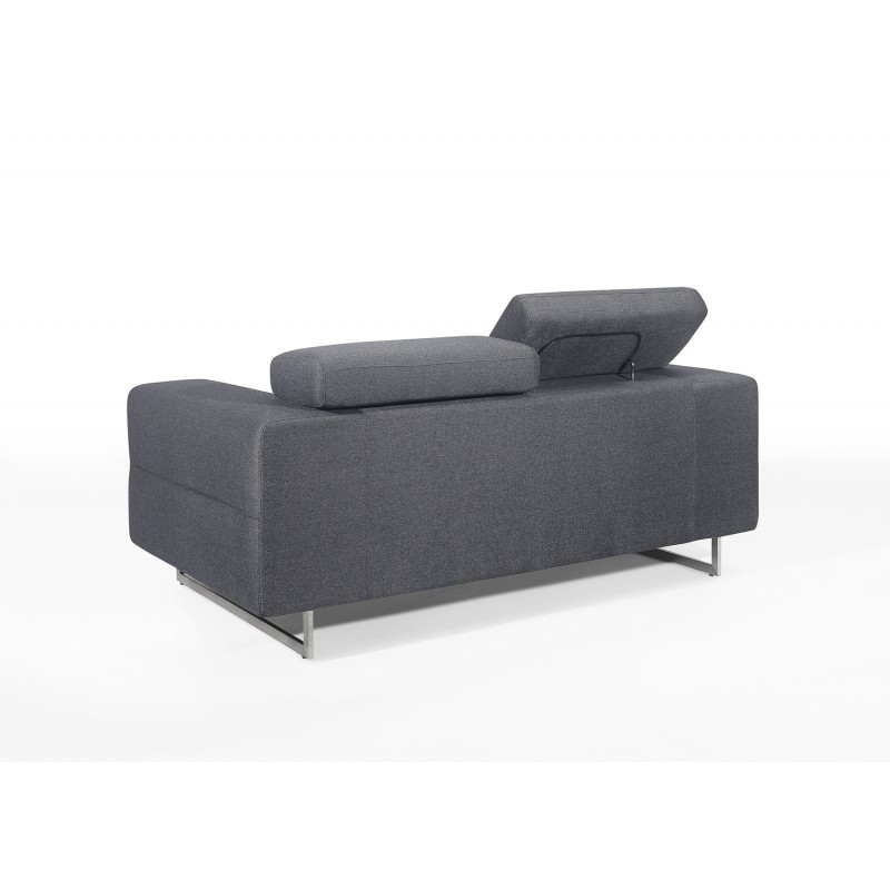2-seater design straight sofa with CYPRIA fabric headers (dark grey) - image 50141