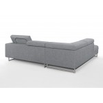 5-seat design corner sofa with fabric ILONA headrests - Angle Left (grey)