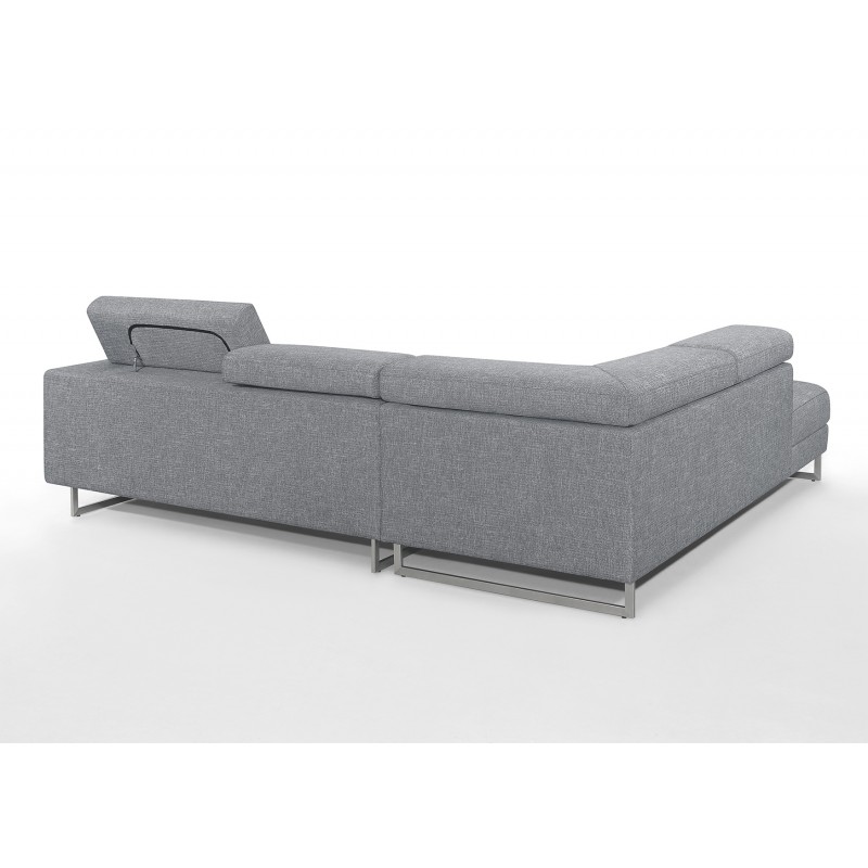 Canapé d'angle design 5 places avec appuis-tête ILONA en tissu - Angle Gauche (gris) - image 50148