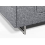 Canapé d'angle design 5 places avec appuis-tête ILONA en tissu - Angle Gauche (gris)
