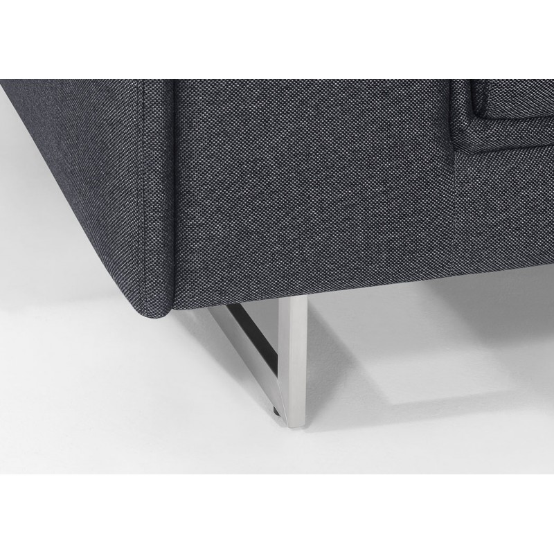 3-seater design straight sofa with CYPRIA fabric headers (dark grey) - image 50174