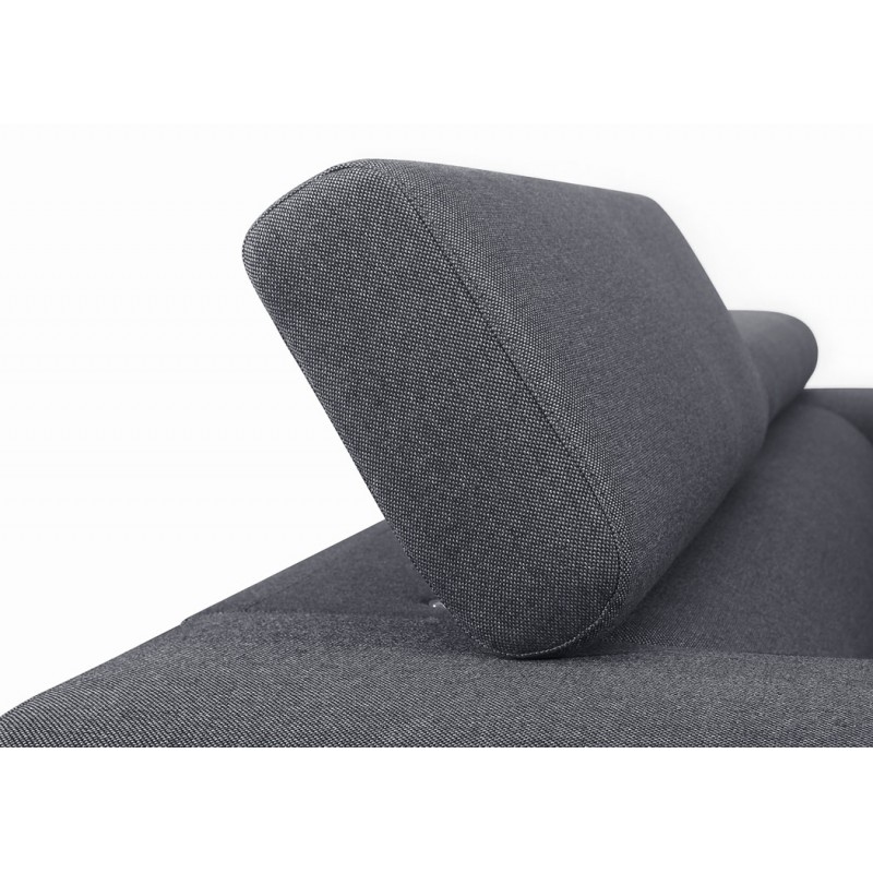 Canapé droit design 3 places avec têtières CYPRIA en tissu (gris foncé) - image 50175