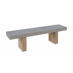 OXANA solid teak foot design bench (160 cm) (grey)