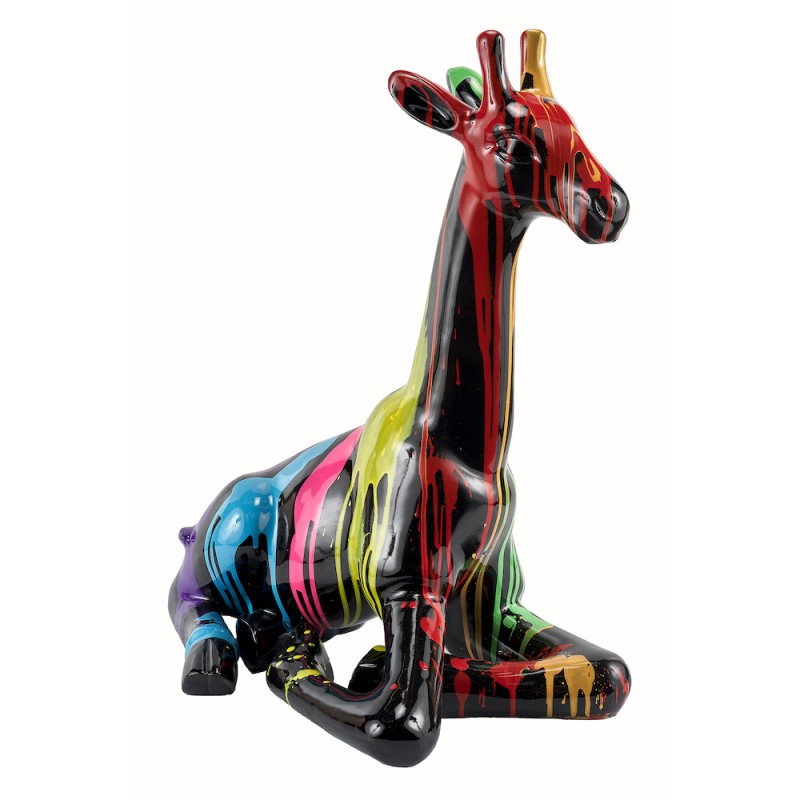 Estatua escultura diseño decorativo GIRAFON TRASH NOIR (H60) (Multicolor)