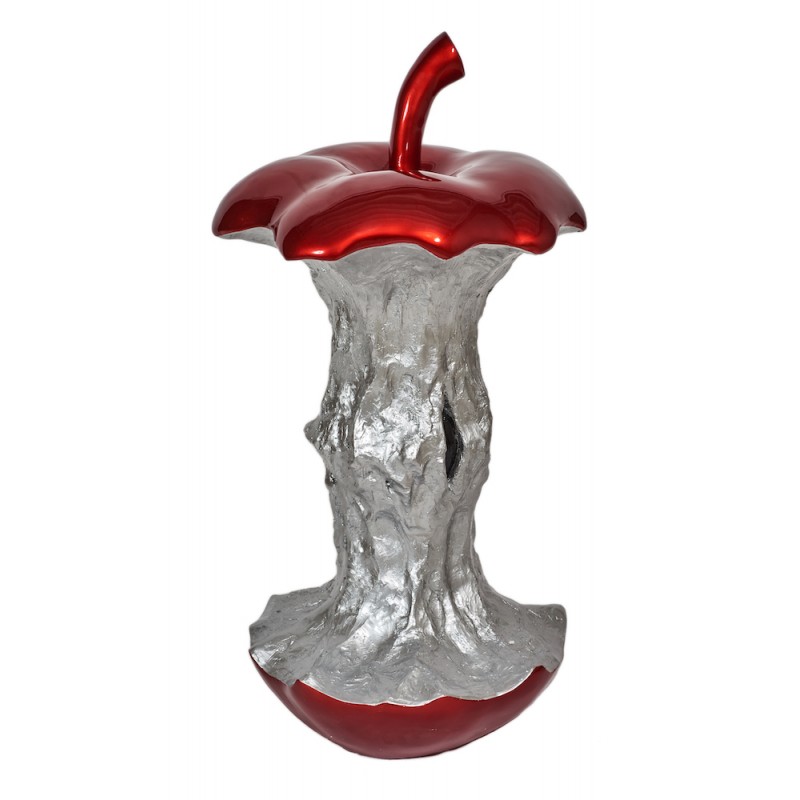Diseño de escultura decorativa estatua TROGNON DE POMME (H106 cm) (rojo, plata)