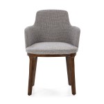 Chair 57X54X83 Wood Brown Fabric Grey