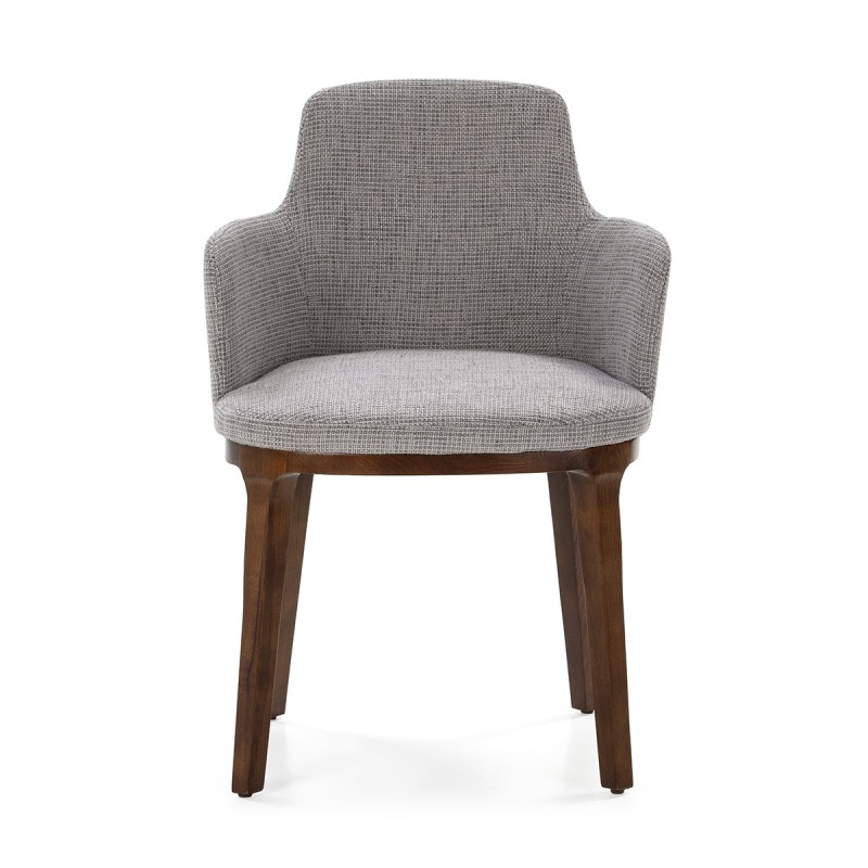 Chair 57X54X83 Wood Brown Fabric Grey - image 50427