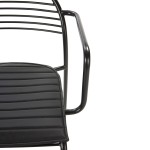 Chaise 57x55x80 Métal Noir Cuir synthétique Noir