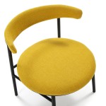 Retro Chair 59X59X70 Metal Black Fabric Yellow