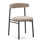 Retro Chair 48X54X73 Metal Black Fabric Beige
