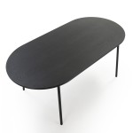 Design Dining Room Table 180X90X76 Wood Metal Black