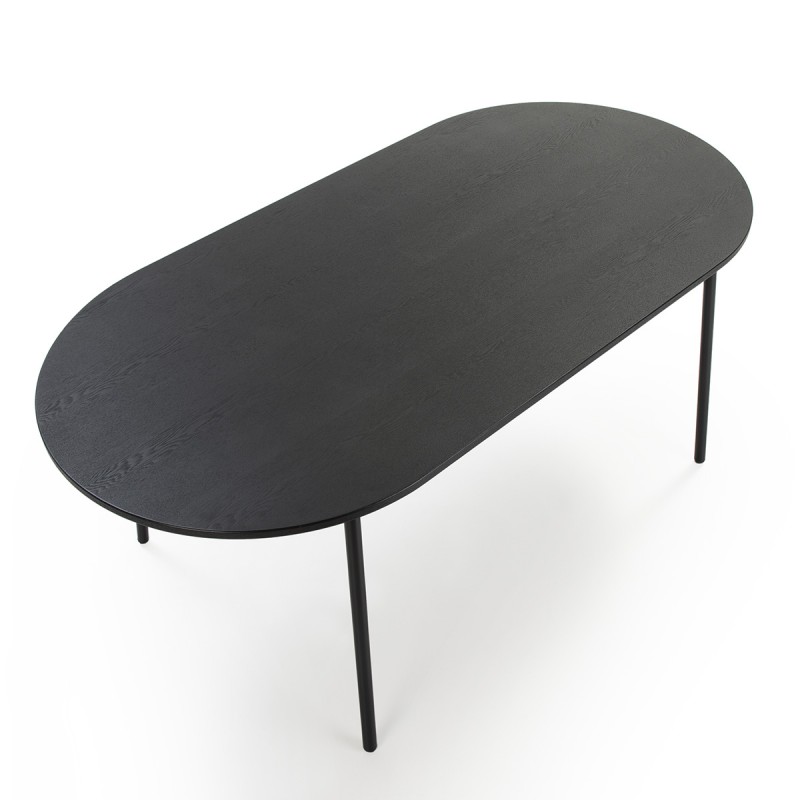 Design Dining Room Table 180X90X76 Wood Metal Black - image 50455
