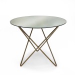 Side Table 43X43X37 Mirror Metal Golden