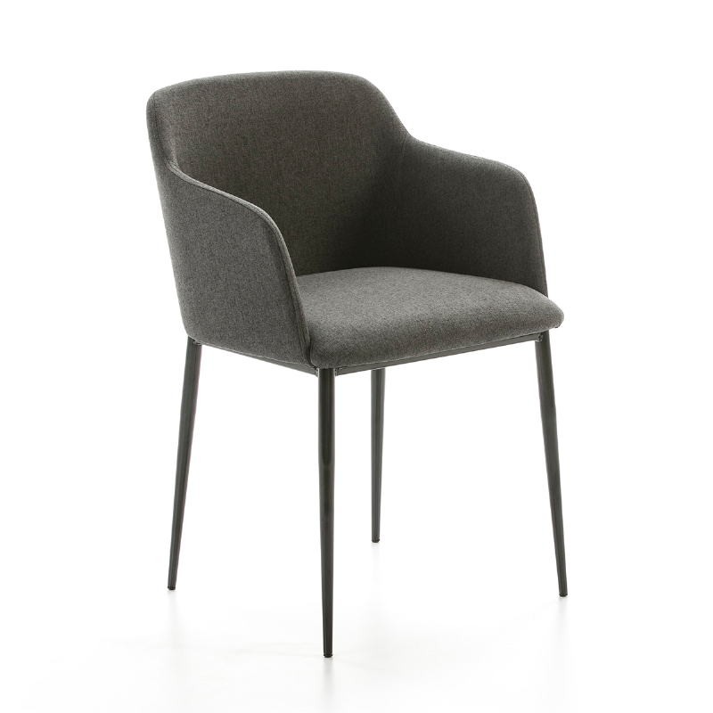 Chair Armrests 51X55X78 Metal Black Fabric Dark Gray - image 50711