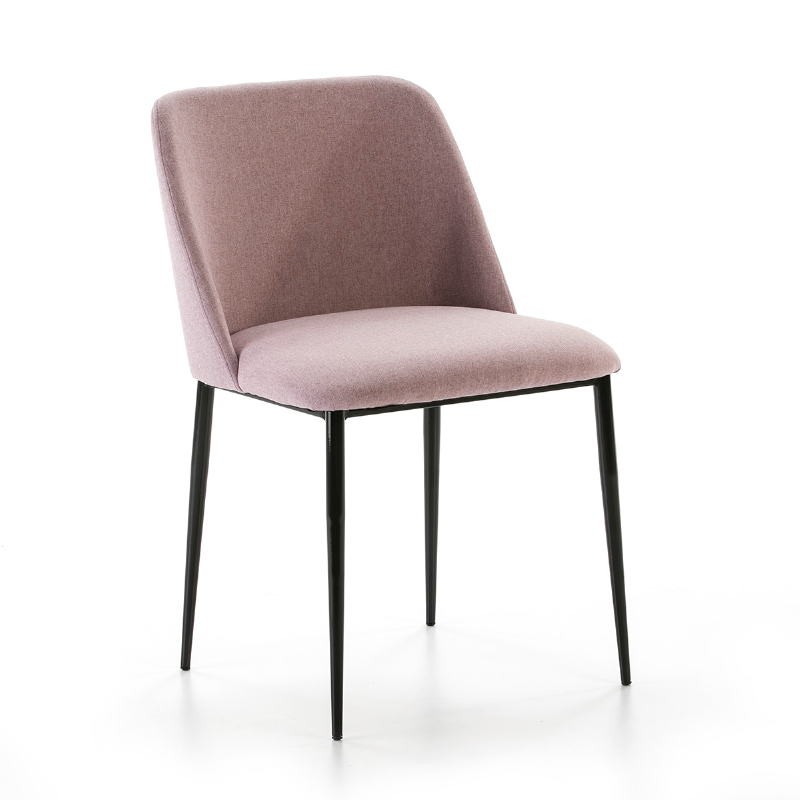 Chair 56X52X77 Metal Black Fabric Pink - image 50715