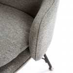 Armchair 70X78X95 Metal Black Fabric Grey