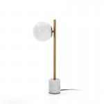 Table Lamp 21X15X55 Glass White Marble White Metal Golden