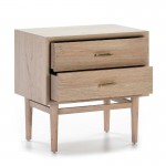 Bedside Table 2 Drawers 60X40X60 Wood Grey