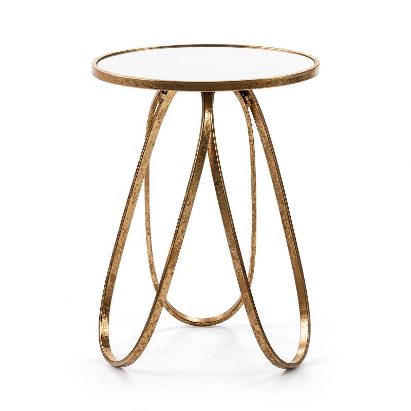 Side Table 45X45X61 Mirror Metal Golden - image 50828