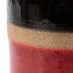 Tabouret bas 33x33x43 Céramique Rouge Crème Noir