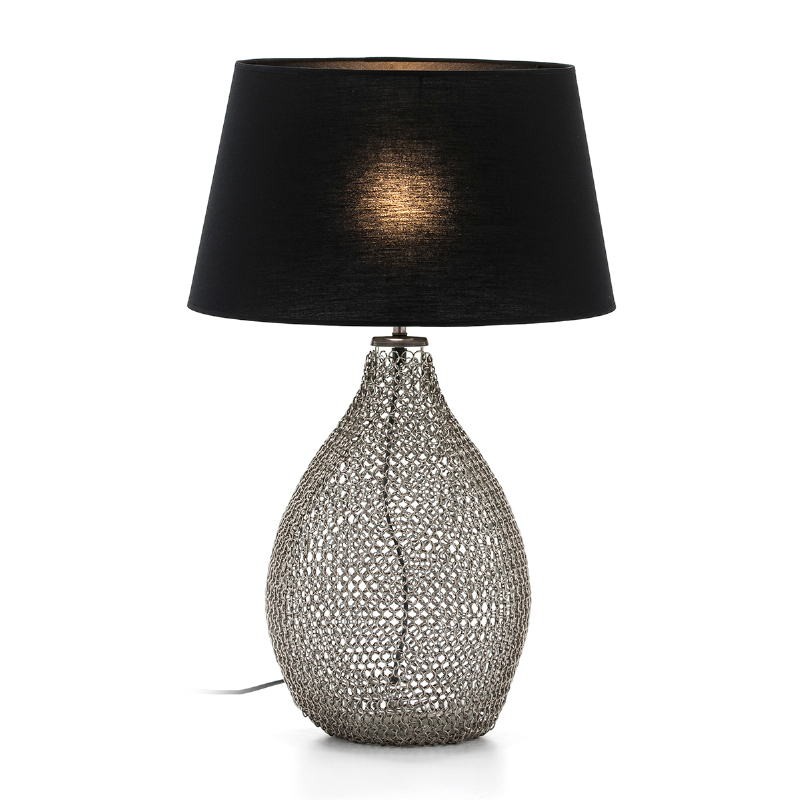 Table Lamp Without Lampshade 25X25X45 Glass Metal Silver - image 50869