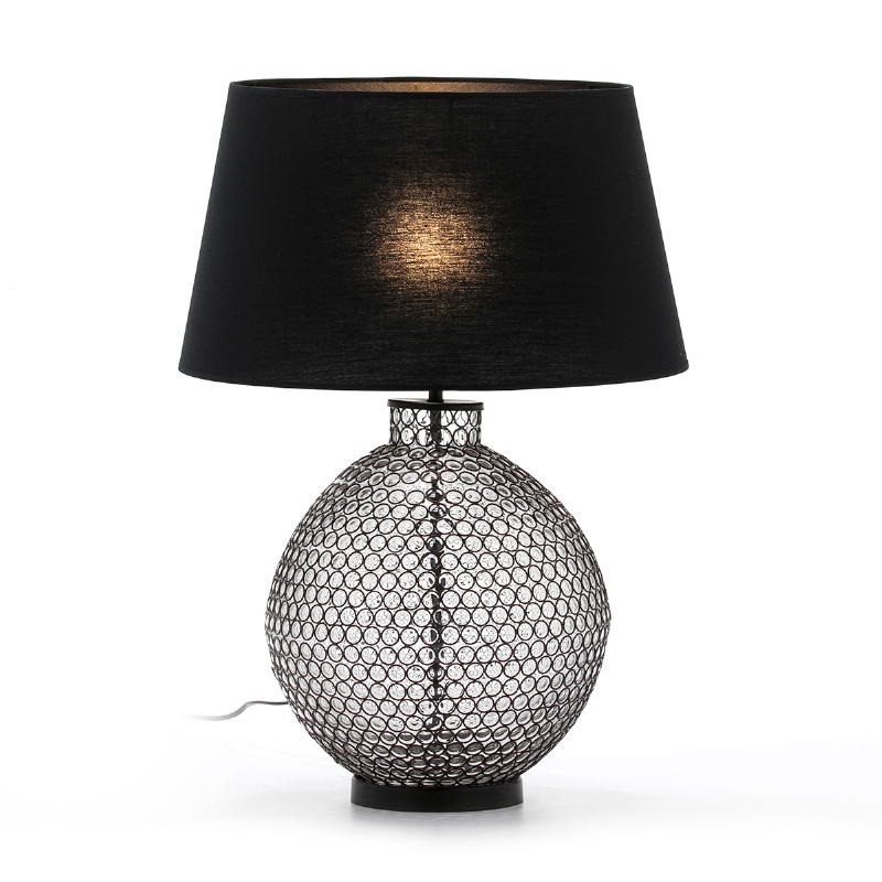 Table Lamp Without Lampshade 30X30X41 Glass Metal Black - image 50877