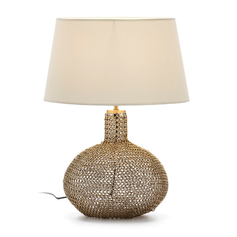 Table Lamp Without Lampshade 29X29X36 Glass Metal Golden - image 50878