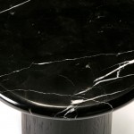 Side Table 50X50X50 Wood Marble Black
