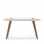Schreibtisch 140X60X75 Holz/Metall Weiß/Golden