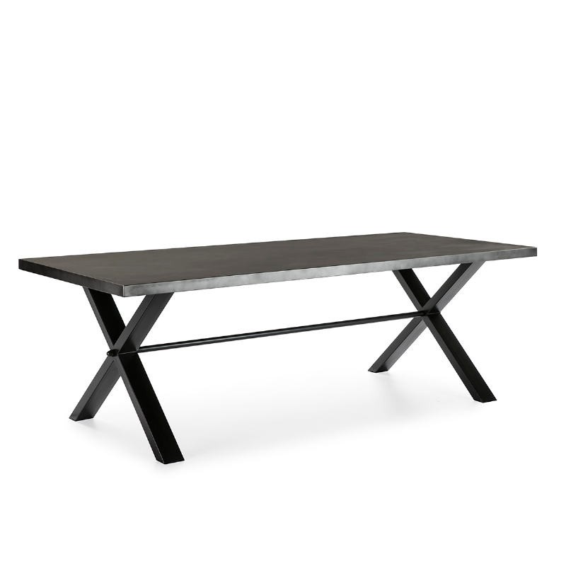 Dining Room Table 238X100X75 Metal Natural Black - image 51042