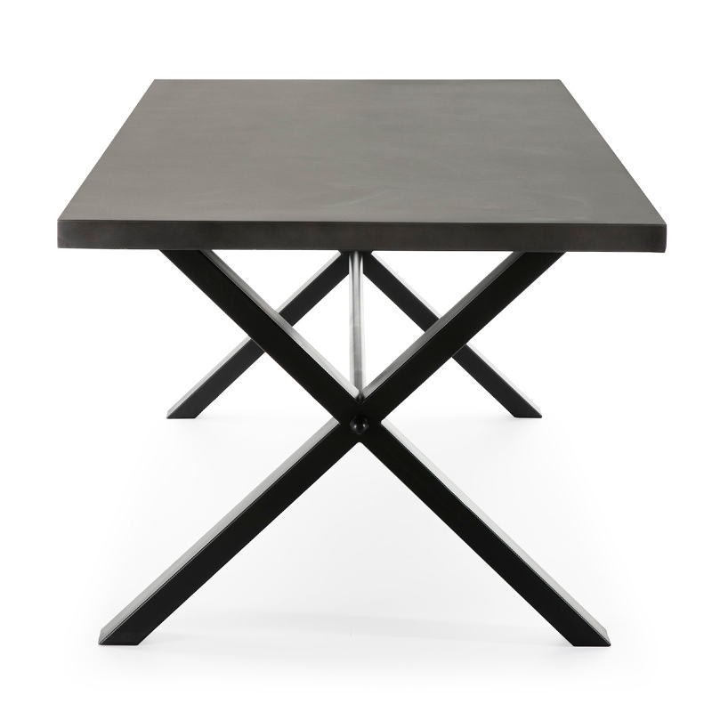 Dining Room Table 238X100X75 Metal Natural Black - image 51044