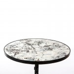 Side Table 60X60X78 Mirror Aged Metal Black