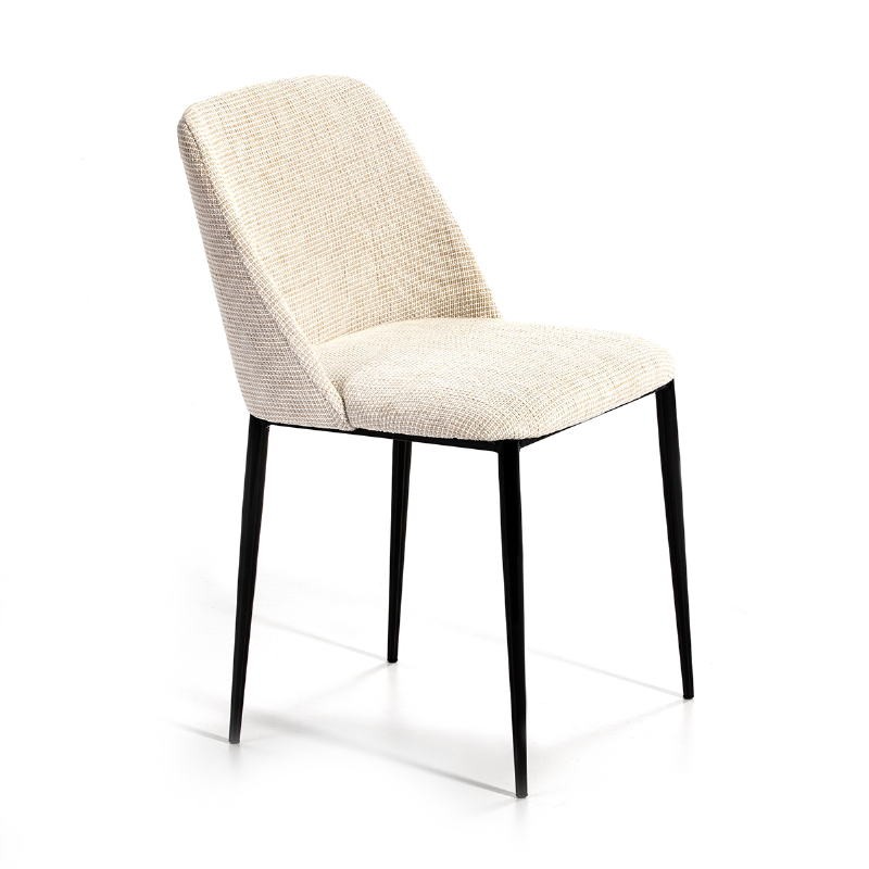 Chair 56X52X77 Metal Black Fabric White