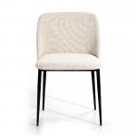 Chair 56X52X77 Metal Black Fabric White
