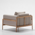 Armchair 96X87X75 Ash Wood Fabric Polyester