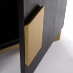 Sideboard 4 Doors 201X43X78 Wood Black Golden