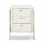 Bedside Table 3 Drawers 50X40X61 Wood White