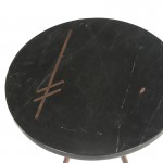 Side Table 41X41X46 Marble Black Metal Golden Antique