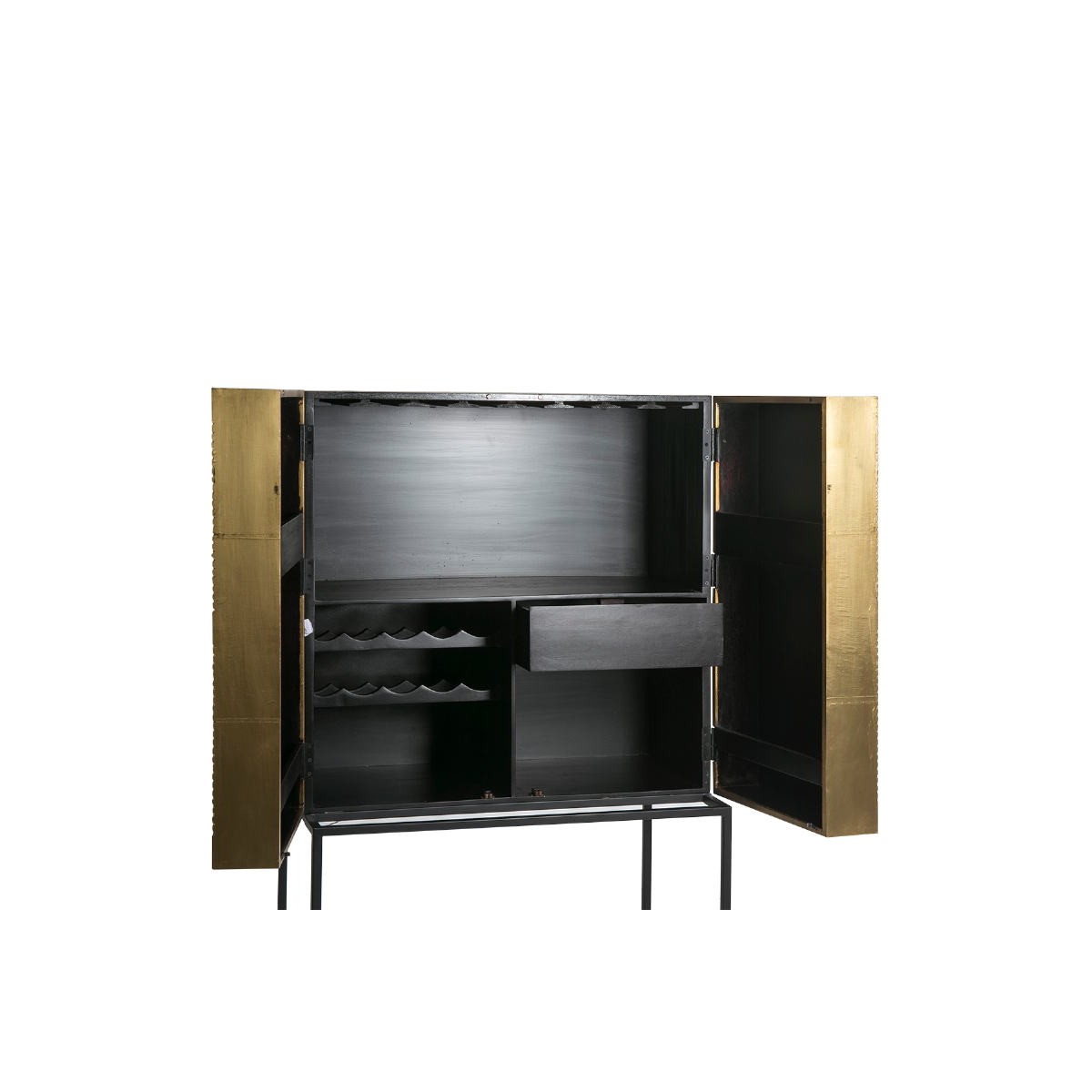 Mueble bar moderno, color: blanco - masintex negro