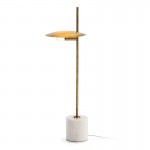 Table Lamp 24X12X77 Marble White Metal Golden