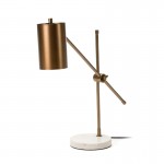 Table Lamp 66X16X75 Marble White Metal Golden