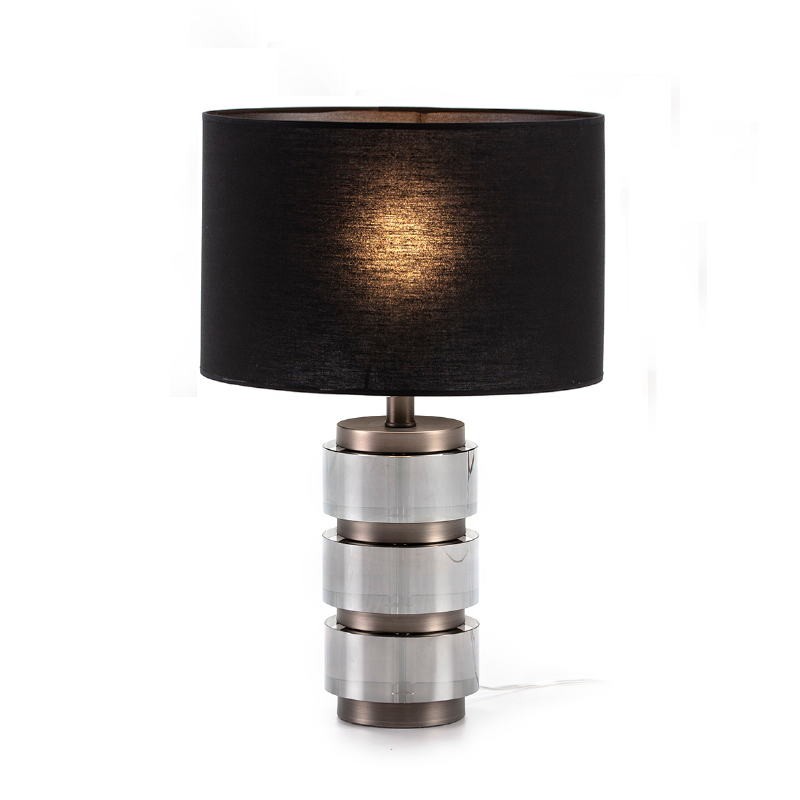 Table Lamp Without Lampshade 14X12X36 Methacrylate Smoked Metal Grey - image 51746