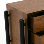 Bedside Table 3 Drawers 50X40X61 Wood Brown Black