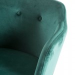 Chair 61X48X78 Wood Black Fabric Green