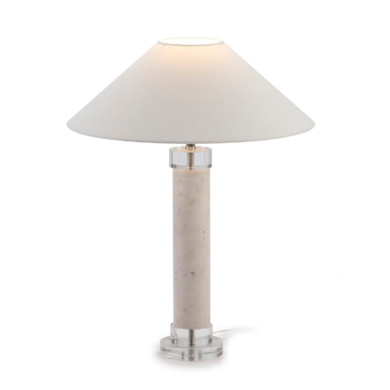 Lampe Auf Tisch Ohne Bildschirm 13X13X52 Methacrylat/Marmor Weiß/Metall Silber - image 51861