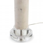 Lampe de Table sans abat-jour 13x13x52 Méthacrylate Marbre Blanc Métal Argent