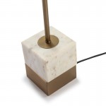 Table Lamp Without Lampshade 10X10X58 Marble White Metal Golden