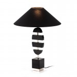 Lampe de Table sans abat-jour 14x10x55 Granit Noir Métal Argent