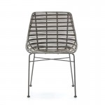 Chair 55X54X81 Metal Grey Wicker Grey