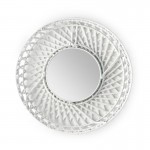 Specchio 50X8X50 Vetro Vimini Bianco